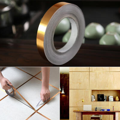 

Gold Silver Seam Line Tile Self-adhesion Home Waterproof Floor Sticker Bathroom Decor Waterproof 05cm1cm
