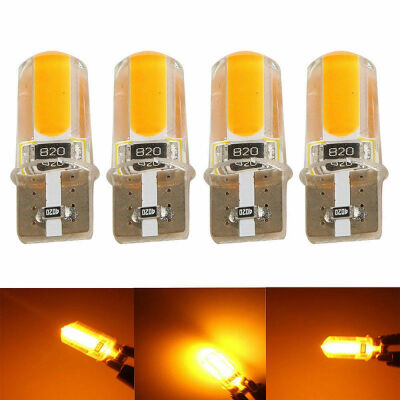 

4pcs T10 120LM W5W COB LED Car Canbus Error Free Silica Lights Bulbs Amber Lamps