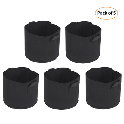 

5pcsset Grow Bags with Handles Nonwoven Grow Bags Set Fabric Grow Bags Gardening Accessory