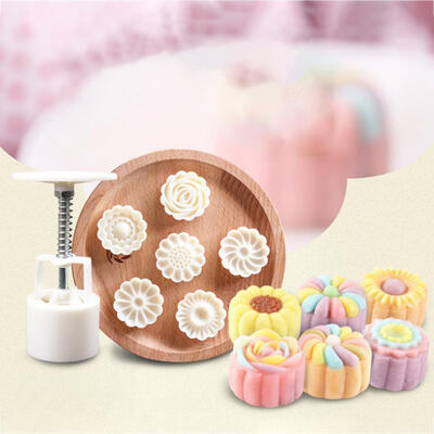 

Flower Shaped Mooncake Mold Hand Presser Fondant Cake Cookies Decorating Tools