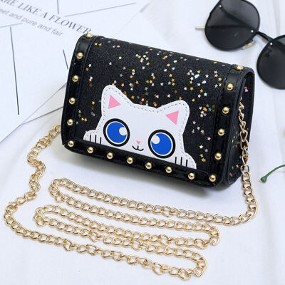 

2019 Girls Hot Mini Animal Cat Design Soft Women Cross-body Handbag Fashion Girls Kids PU Shoulder Messenger Bag