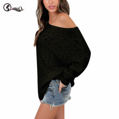 

Autumn Sweater Women Sexy Long Sleeve Off Shoulder Tops Plus Size Knitted Solid Color Pullovers Fashion Clothing Femme