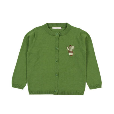 

Kids Baby Girl Clothes 0-6T New Autumn Sweater Cardigan Baby Girl Boy Embroidery Cactus Cardigan Casual Outerwear Winter Clothes