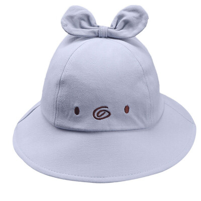 

Autumn Baby Boys Girls Toddler Bowknot Design Bucket Hats Caps Reversible Sun Headwear