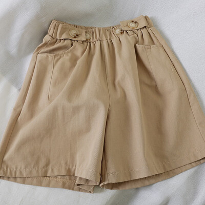 

Women Casual Wide Leg Shorts Simple Solid Color Elastic Waist Shorts Summer Casual High Waist Pockets Hot Short Pants