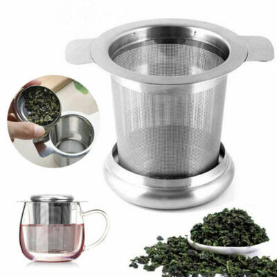 

Stainless Steel Mesh Tea Infuser Metal Cup Strainer Loose Leaf Filter with Lid