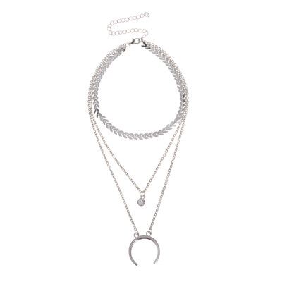 

Women Simple Style Gold Double-layer Jesus Cross Alloy Letter Lady Pendant Clavicle Necklace