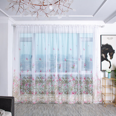 

Gobestart Trees Sheer Curtain Tulle Window Treatment Voile Drape Valance Fabric