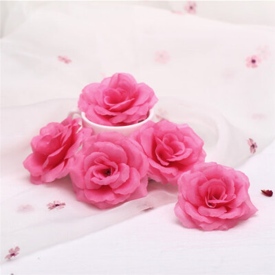 

5pcs Artificial Floral Silk Roses Heads Bulk Flowers 8cm For Wedding Party Prom Home DIY Decor For Mothers Day