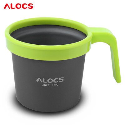 

ALOCS TW - 403 Outdoor Hard Alumina Cup Mug 280ML with Grip PP Handle