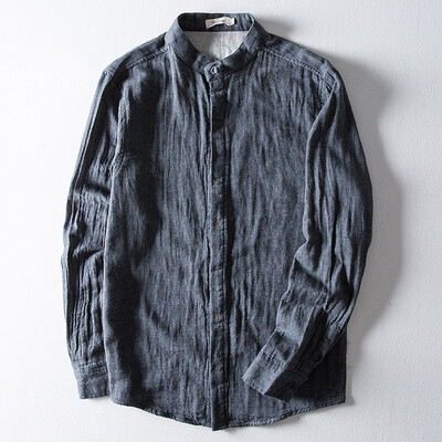 

Toponeto Mens Casual Ethnic Style Solid Color Long Sleeve Shirt Blouse Tops