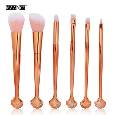 

MAANGE 6Pcs shell cosmetic brush Handle Cosmetic Foundation Eyeliner Eyebrow Lip Brush Up Beauty Brush Tool makeup brushes