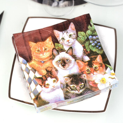 

Table Napkins Paper Tissue Printed Flower Rose Animals Decoupage Vintage Wedding Birthday Party