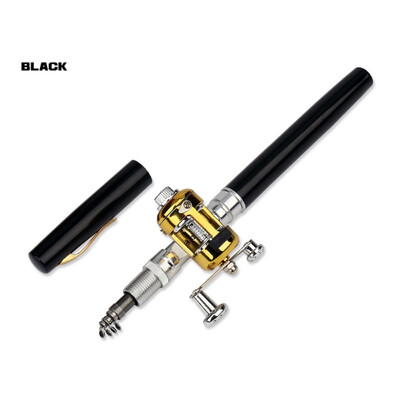 

Pocket Telescopic Mini Fishing Pole Pen Shape Folded Fishing Rod With Reel Wheel Dropshipping