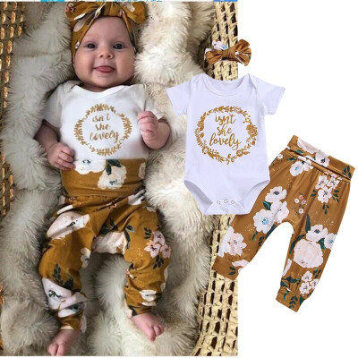 

Newborn Infant Baby Girl Outfits Clothes Set Romper BodysuitPants Leggings