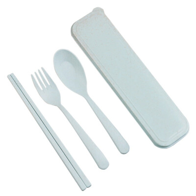 

3Pcs Feeding Portable Eco-Friendly Cutlery Set Chopstick Spoon Fork Camping Picnic Sets