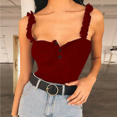 

Holiday Women Sexy Sleeveless Short Crop Tight Tops Cami Tank Vest Blouse Tee US