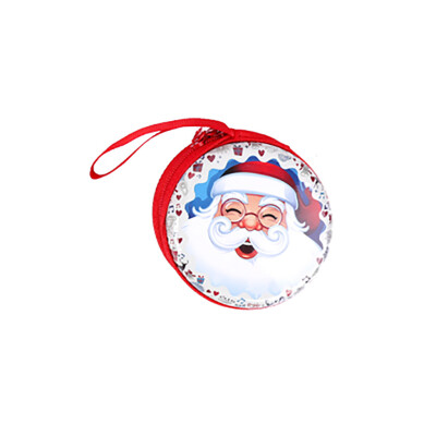 

Tailored Santa Claus Snowman Tinplate Change Round Creative Coin Headphones Storage Box