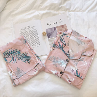 

2 PC Women Sleepwear Nightgown Set Ladies Pajamas Female Japanese Cartoon Turn-down Neck Plus Size Women Sleepwear Wholesale W1
