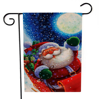 

Tailored Christmas Garden Flag Santa Claus Double Sided Banner Outdoor Lawn Decor Flag