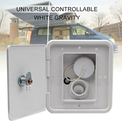 

White Locking Inlet Hatch Filler Plastic W Keys Parts For Caravan Motorhome RV