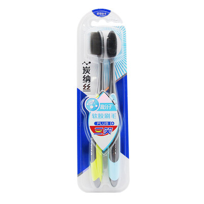 

Three smiles plus toothbrush carbon nano brush 2 sticks of polymer soft rubber sub-tower bristles deep cleaning ankle