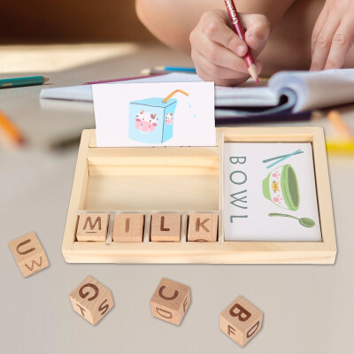 

Kids Educational Toy English Spelling Word Building Blocks Cognitive Card