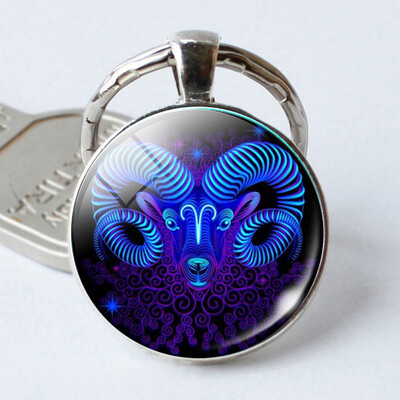 

2019 Zodiac Sign Keychain 12 Constellation Leo Virgo Libra Scorpio Sagittarius Pendant Double Face Keyring Key Holder Birthday