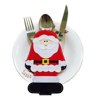 

Tailored 2PCS Christmas Decorative Tableware Santa Claus Fork Set Tableware Storage Tool
