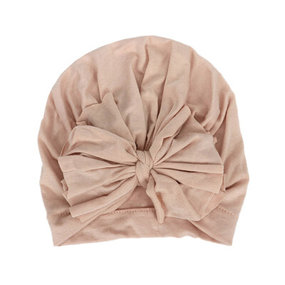 

All Season Sweet Baby Girl Hat With Bowknot Comfortable Cute Solid Color Candy Color Baby Turban Cap Elastic Infant Accessories
