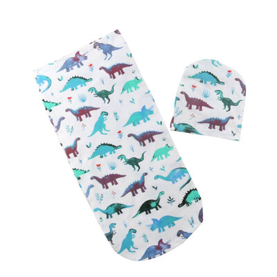 

012Month Baby Sleeping Bag Floral Animal Print With Hats Set Newborn Anti-kick Sleeping Bags Knotted Cap New