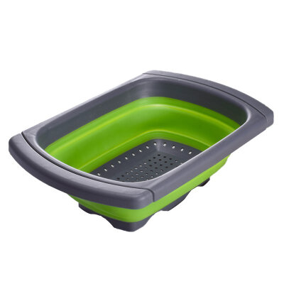 

Silicone Collapsible Over The Sink Retractable Colander With Handle Kitchen Folding Strainer Bowls Drain water filter basket