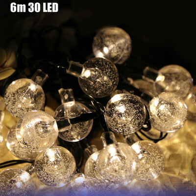 

VCT - SIC055 Christmas Props 6m 30 LEDs Solar String Light Bubble Style Lamp Decors New Year Decoration