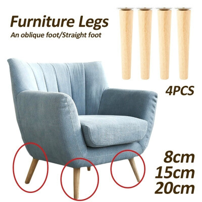 

4PCS Solid Oak Wood Sofa Legs Inclined Coffee Table Feet Furniture Level Feet