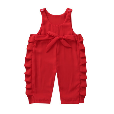 

Summer Girls Pants Casual Fashion Childrens Solid Color Jumpsuits Baby Girl Sleeveless Rompers