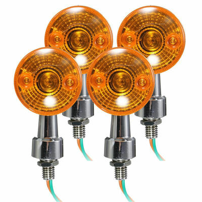 

4pcs DC 12V Motorcycle Amber LED Turn Signal Indicator Lights Lamp Bulbs Parts