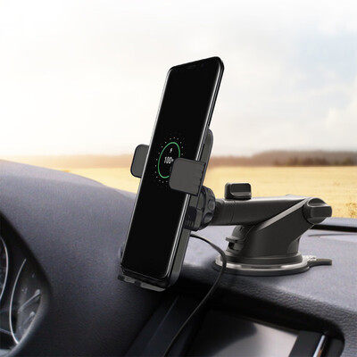 

New Car navigation mobile phone bracket suction cup QI wireless fast charge 10W&75W car charging bracket