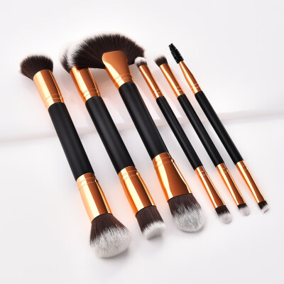 

6pcs Double-Head Makeup Brushes Set Angled Flame Top Foundation Powder Blush Concealer Eyebrow Portable Makeup Brush Cosmetics