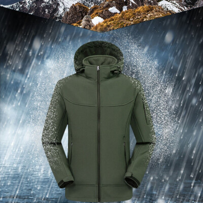 

Toponeto Men Winter Hooded Softshell For Windproof And Waterproof Soft Coat Shell Jacket