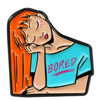 

New Bored Girl Dripping Brooch Jewelry Denim Jacket Badge