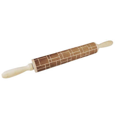 

Christmas Rolling Pin Wooden Christmas Engraved Carved Embossing Rolling Pin Dough Stick Baking Kitchen Pastry Tool