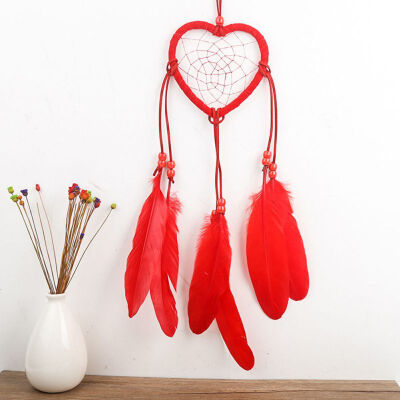 

Love Heart Shape Feather Dreamcatcher Wind Chime for Bedroom Wall Hanging Decor for a Sweet Dream Feather Gift for Kids Gifts