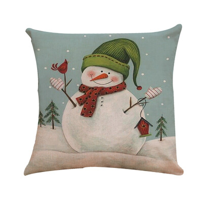 

Tailored Xmas Cotton Pillow Case Linen Cushion Cover Merry Christmas Home Decoration