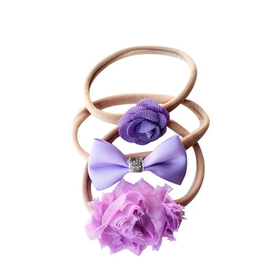 

New Childrens Nylon Butterfly Ribbon With Rib Baby Holiday Hair Chiffon Flower Seamless Girl Headwear