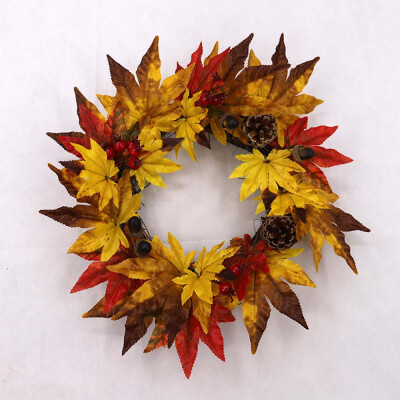 

Tailored Pine Fruit Maple Leaf Fall Door Wreath Door Wall Ornament Thanksgiving Day