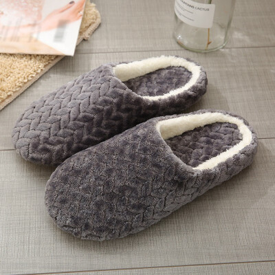 

Cotton Slippers Suede Non-slip Cotton Slippers Jacquard Soft Bottom Indoor Cotton Slippers Winter Warm Home Floor Bedroom Shoes