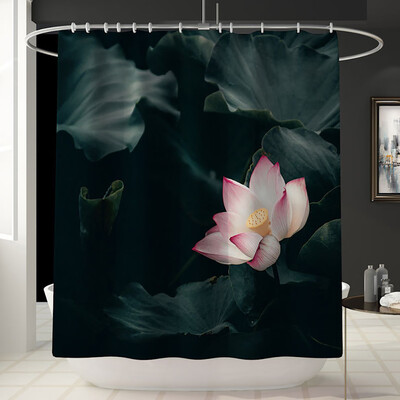 

〖Follure〗Creative Flower Shower Curtain Floor Mat Four-piece Bathroom Mat Set