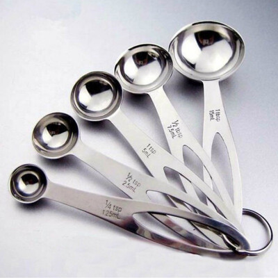 

1Set5pcs Stainless Steel Measuring Spoons Tea Coffee Measure Cooking Scoops