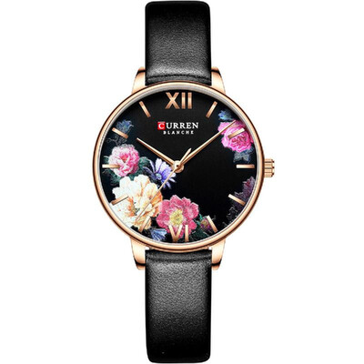 

CURREN 9060 Luxury Casual Business Quartz Women Watch Flower Dial Elegant Exquisite Lady Wrist Watch 3ATM Waterproof Clock Wristwa