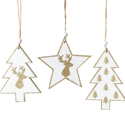 

Toponeto Wooden Mini Christmas Tree Deer Hanging Pendant Ornaments Christmas Home Decor